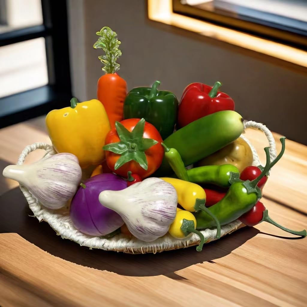 22pcs Realistic Artificial Vegetables for Home Kitchen Decor