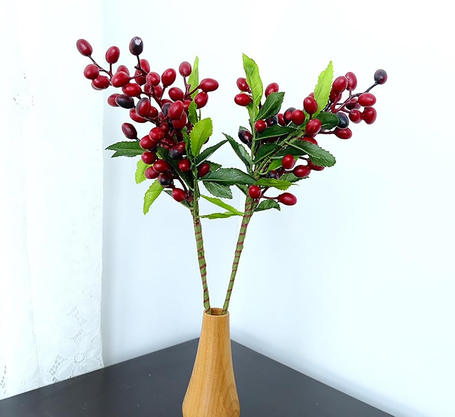 BestAlice 4 Pcs Artificial Red Berries with Stems