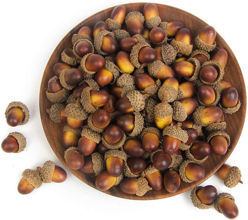 Gatuida Artificial Acorns 60PCS Autumn Decor Fake Fruit Props