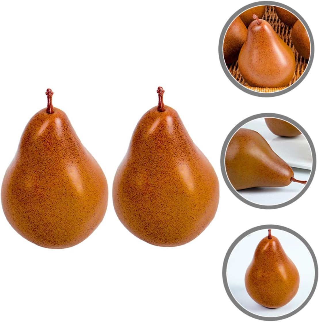 Cabilock 2Pcs Faux Pears Realistic Artificial Fruit Decor