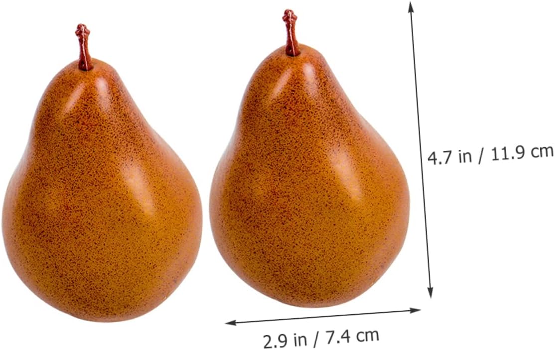 2Pcs Lifelike Artificial Pears for Home Farmhouse Decor