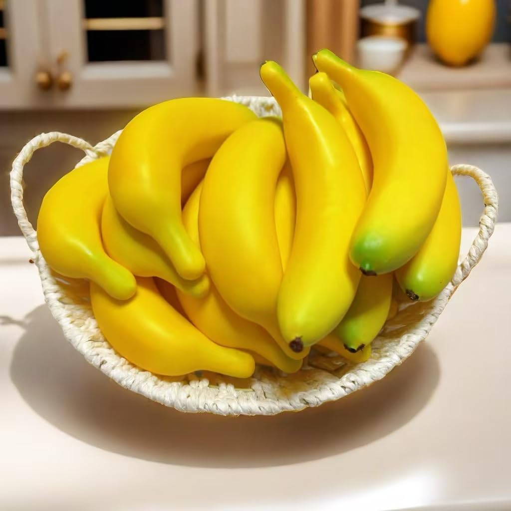 15pcs Artificial Yellow Banana Decoration for Home Kitchen