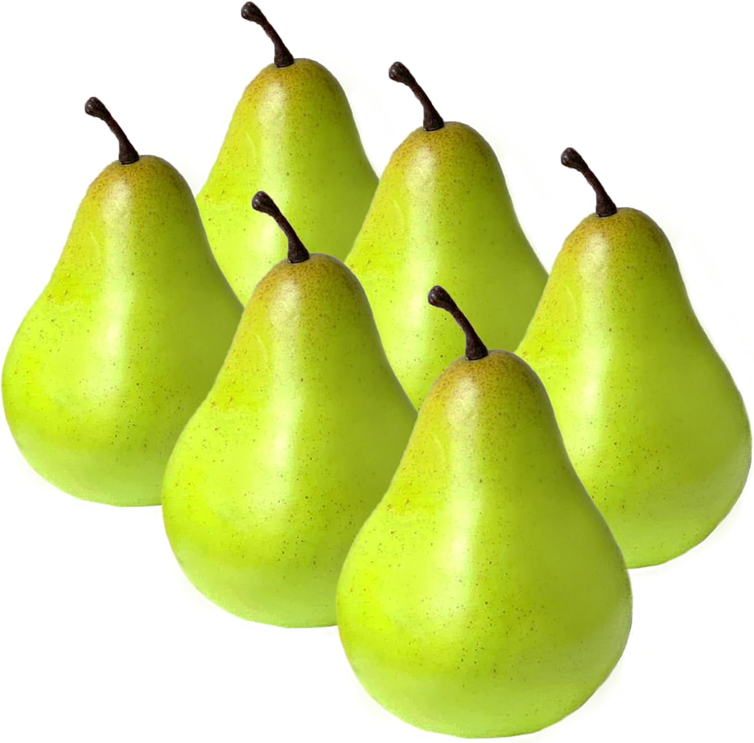 Tuxiaobu Artificial Green Pears 6 Pcs Decor Fruits