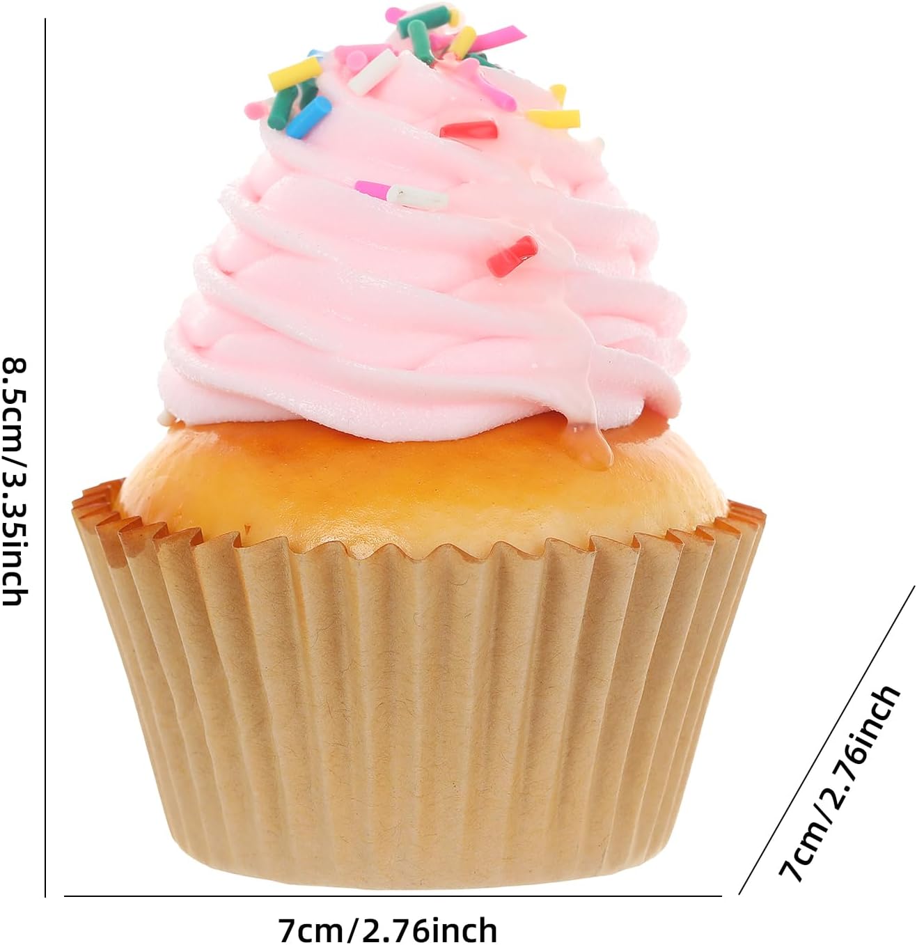 6 Piece Magnetic Pink Sprinkle Cupcakes Decor
