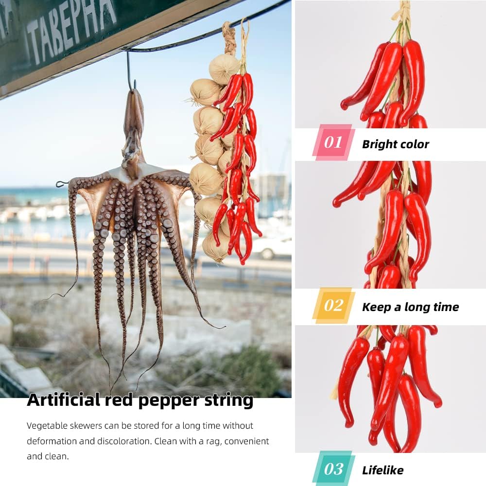 VIOCIWUO Artificial Pepper String 2 Sets Red