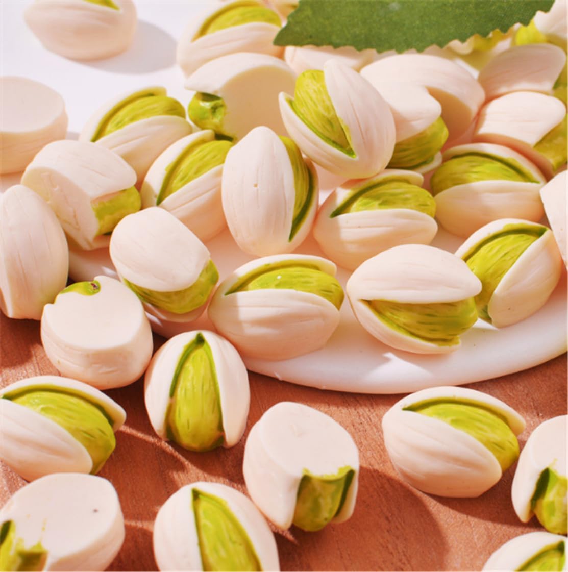 30 Pcs Resin Miniature Pistachio Nut Decor