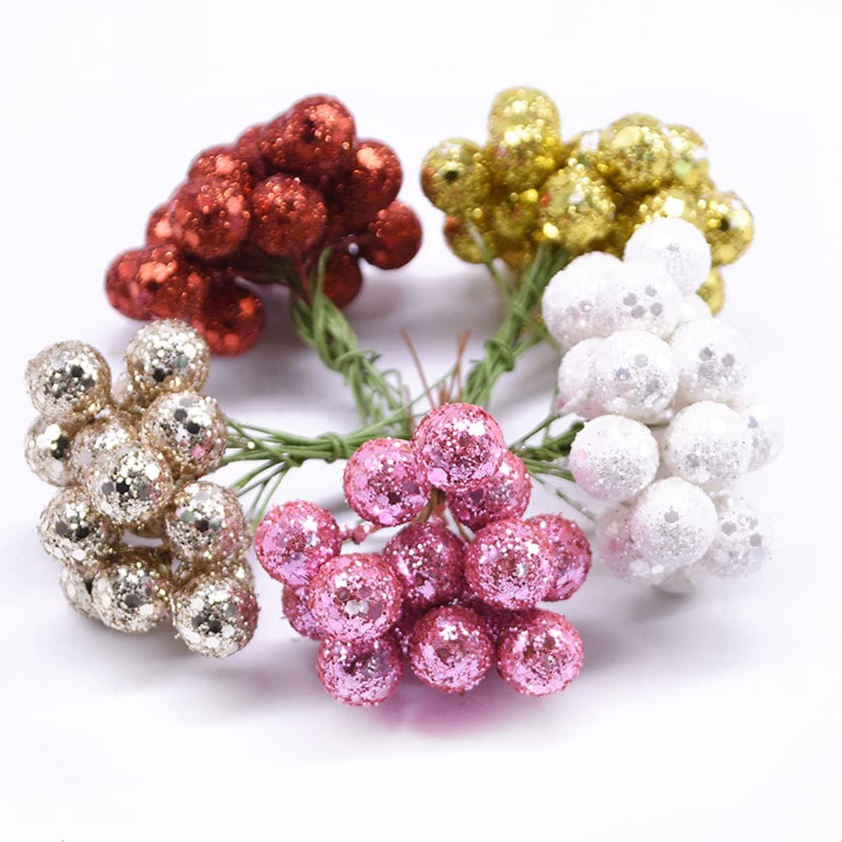 12mm Frosted Artificial Berries 100pcs for Home Decor