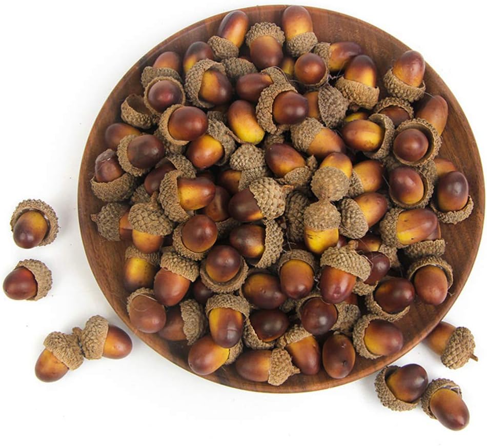 Veemoon 60pcs Artificial Acorn Fall Decor