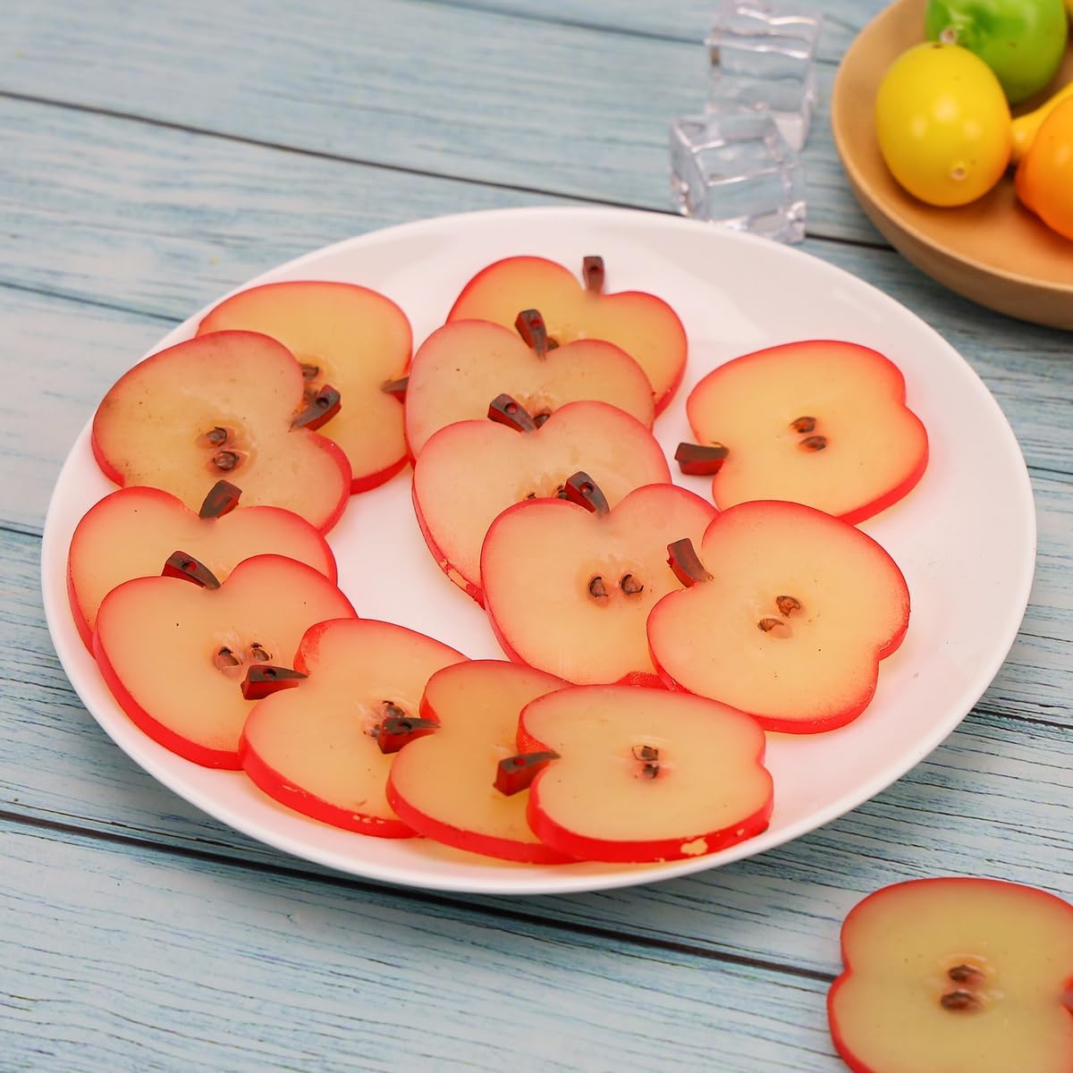 18PCS Artificial Apple Slices Realistic Lifelike Plastic Decoration