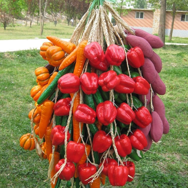 Realistic Artificial Garlic Skewers Decor Set