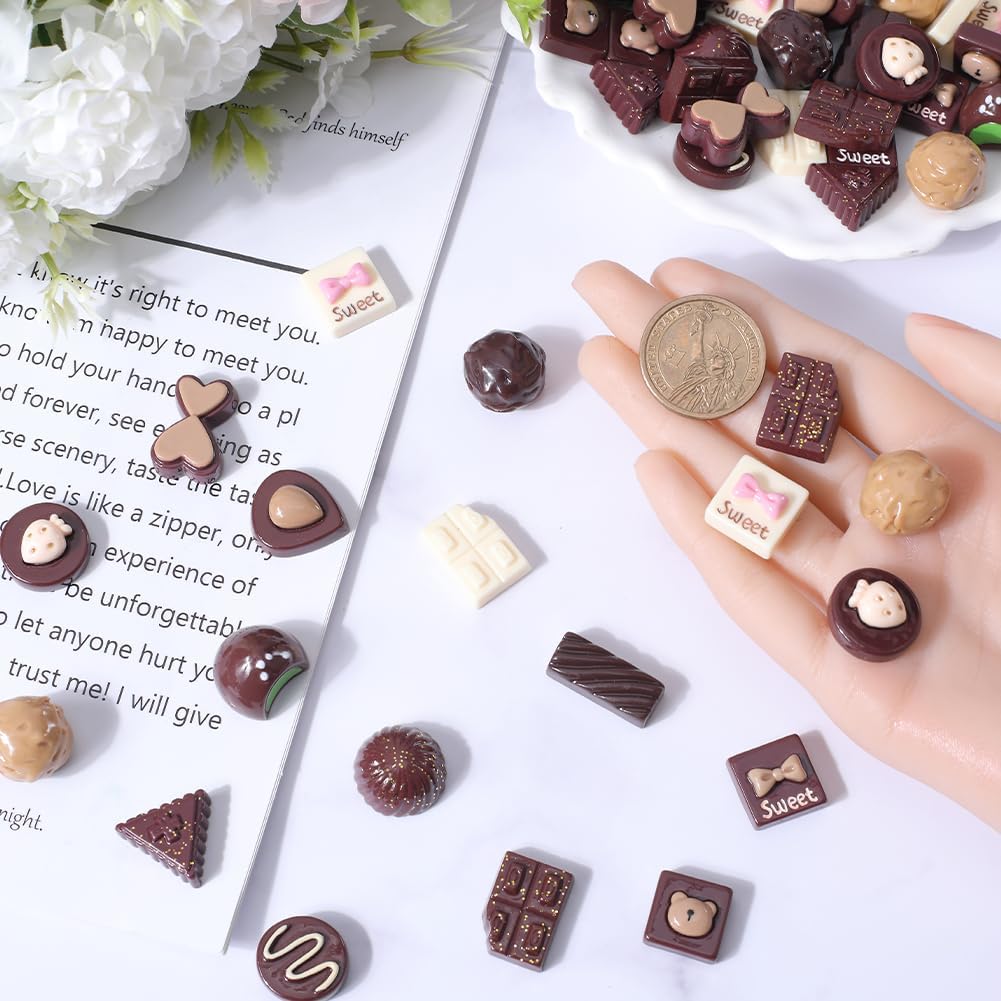 SUNNYCLUE 60PCS Artificial Chocolate Decor Set
