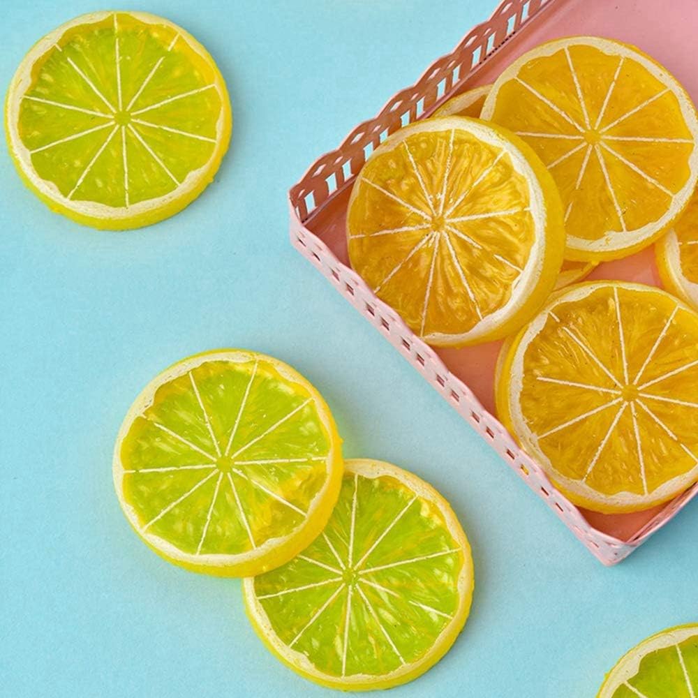 10 Pcs Artificial Lemon Slices Decorative Fake Limes