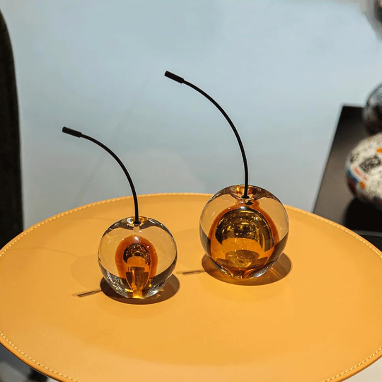 Crystal Glaze Artificial Cherry Sculpture Home Decor