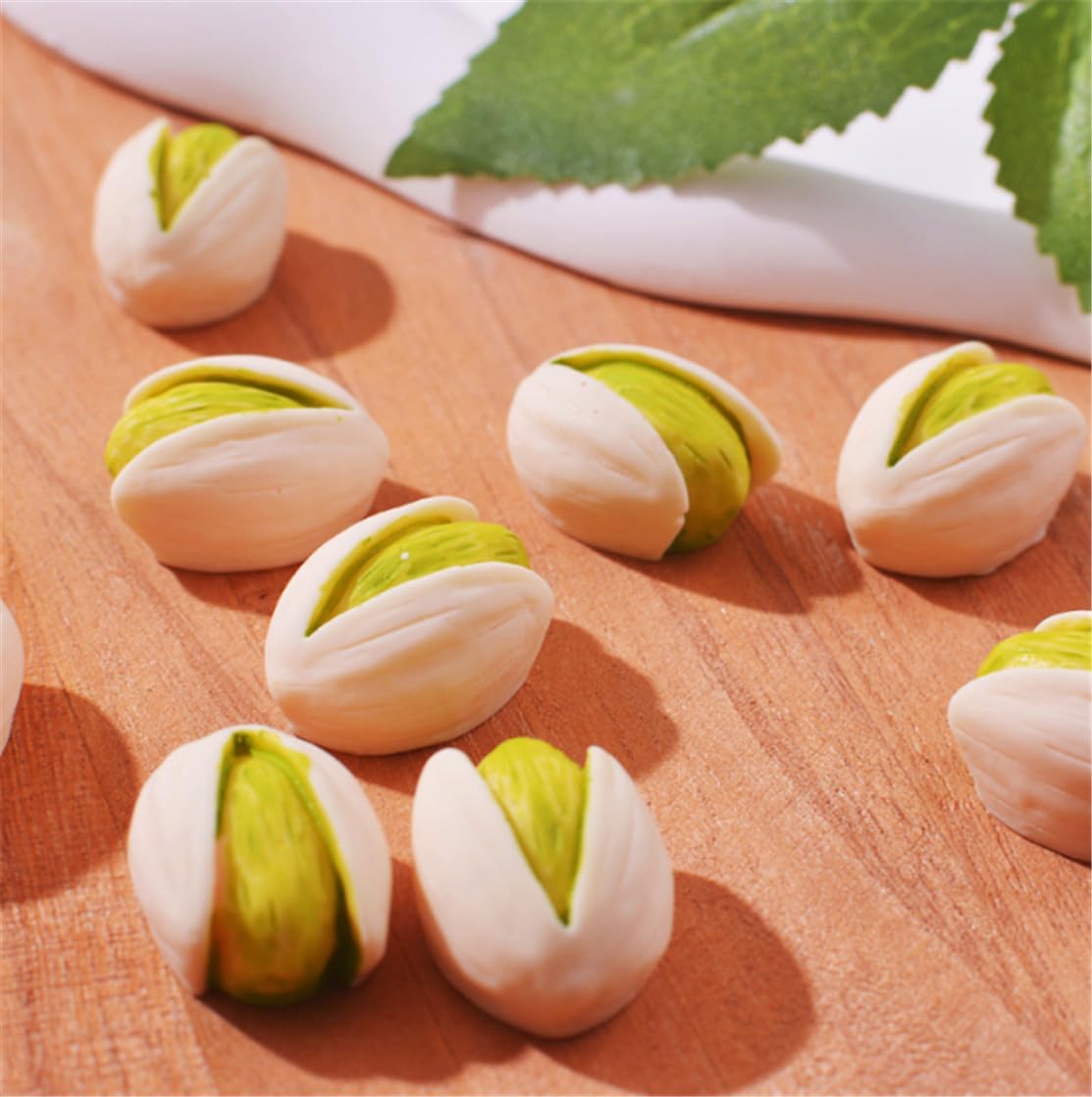 30 Pcs Resin Miniature Pistachio Nut Decor