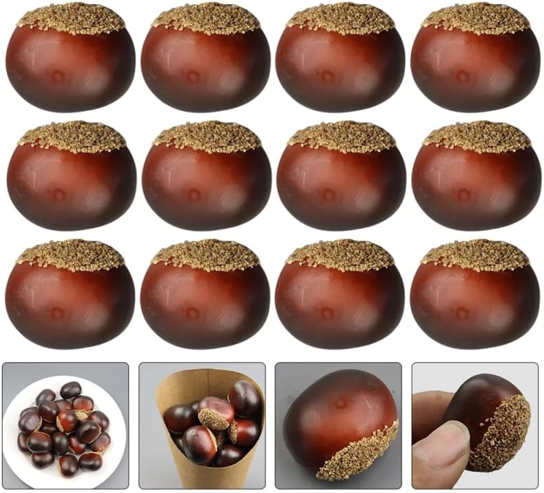 Lifelike Simulation Chestnuts 16PCS Artificial Decor Nuts