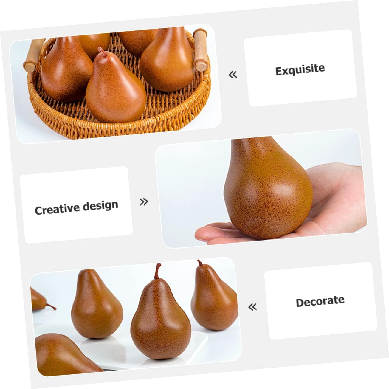 Garneck Artificial Pear Decor Set for Home Office Display