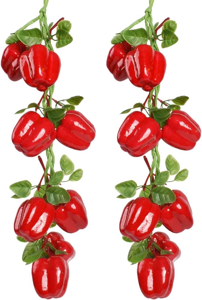 VIOCIWUO Artificial Bell Pepper String 2Pcs