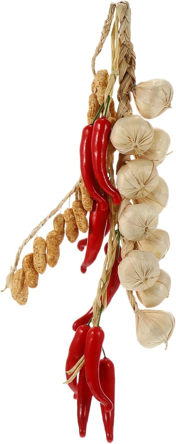 Simulation Vegetable Lanyard Artificial Garlic Pepper Peanut String Pendant