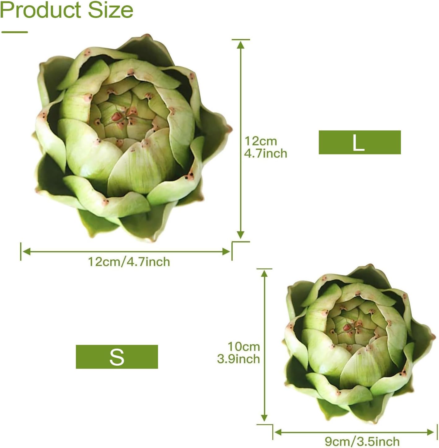 Artificial Artichoke Decor Green Small 3 Pack