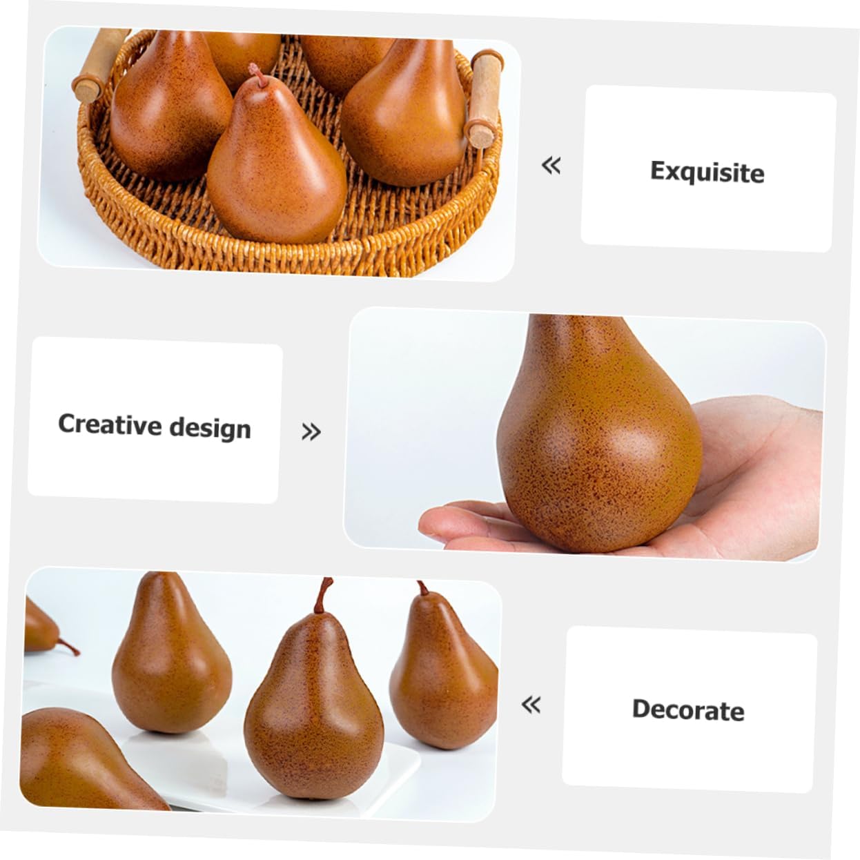 2Pcs Artificial Pear Decor for Home Kitchen Office
