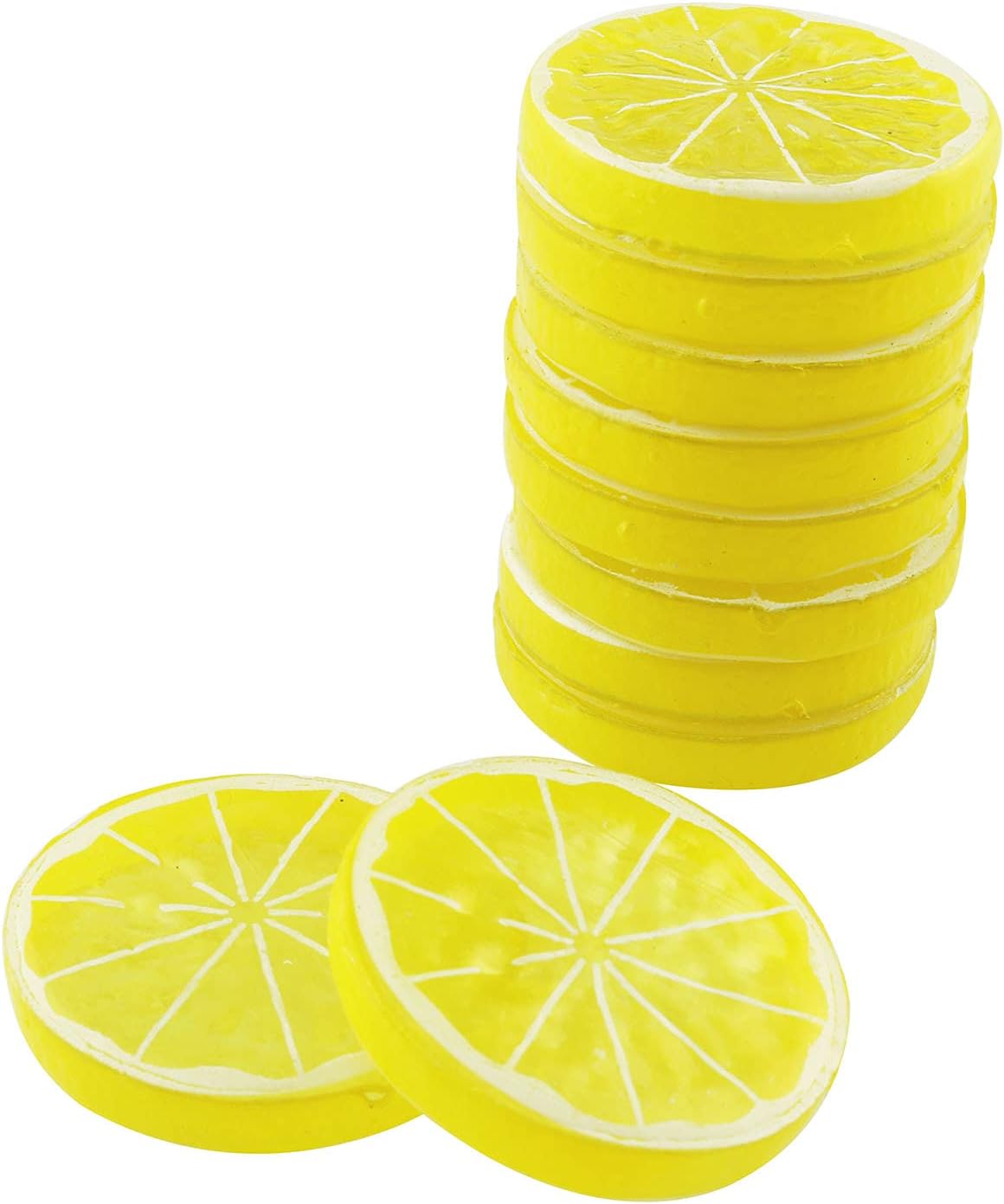 Tegg Artificial Yellow Lemon Slices 12PCS Lifelike Decor