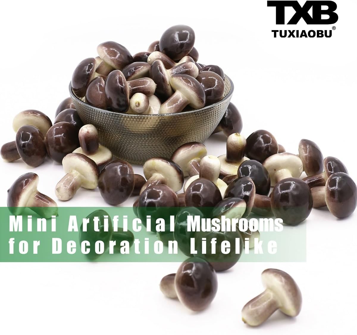 Tuxiaobu Artificial Mushroom Decorations 30 Pcs Brown