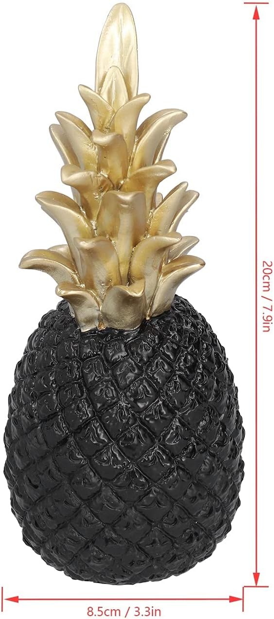 Resin Artificial Pineapple Decoration Black Gold Medium