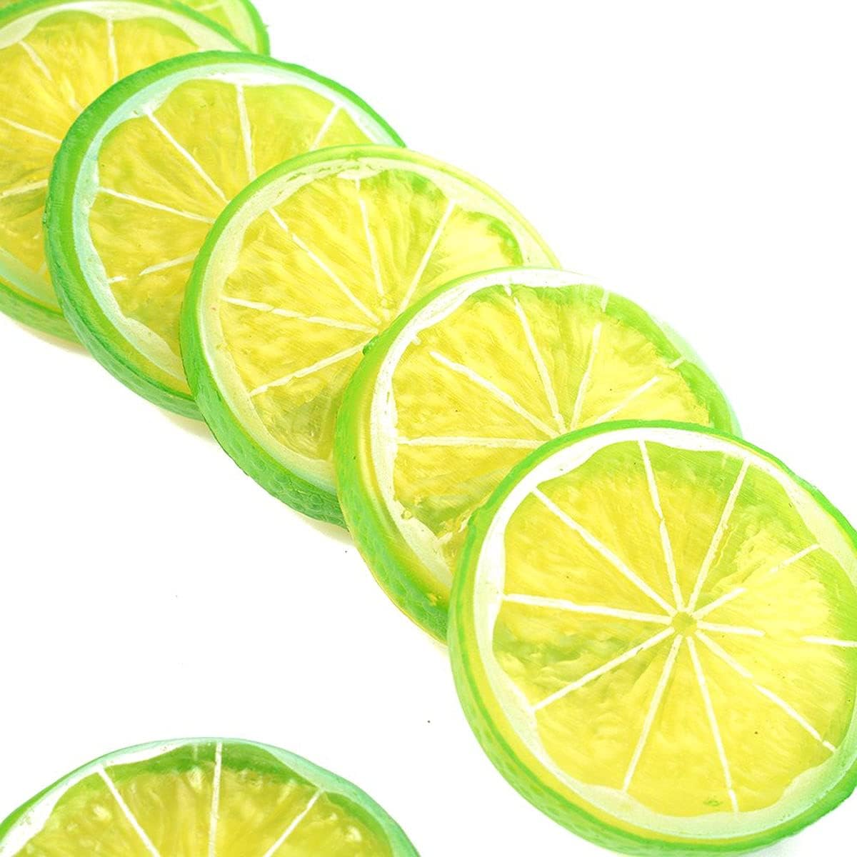 30 PCS Artificial Green Lemon Slices for Home Decor