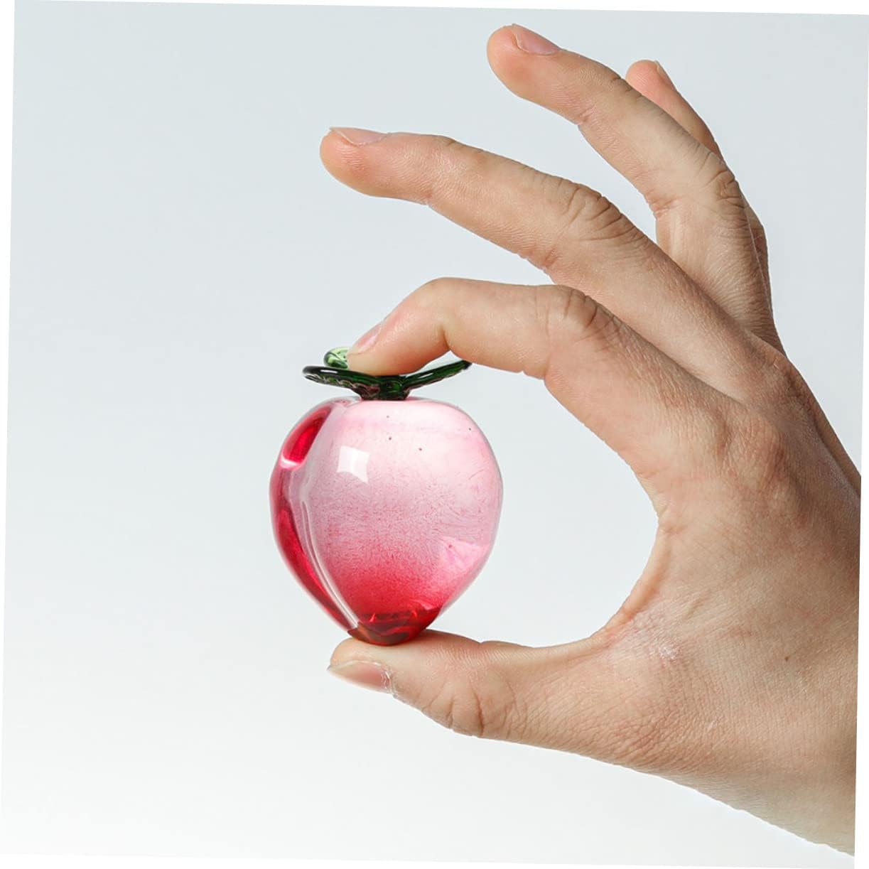 Crystal Peach Figurine Home Decor Artificial Fruit Statue