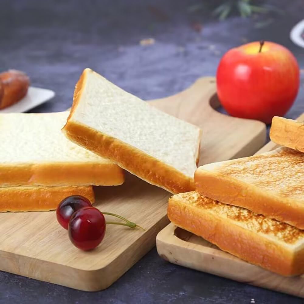 4Pcs Artificial Toast Slice Realistic Bread Decoration