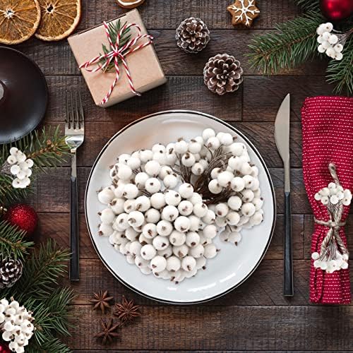 Christmas Foam Frost Berries Garland Decor White