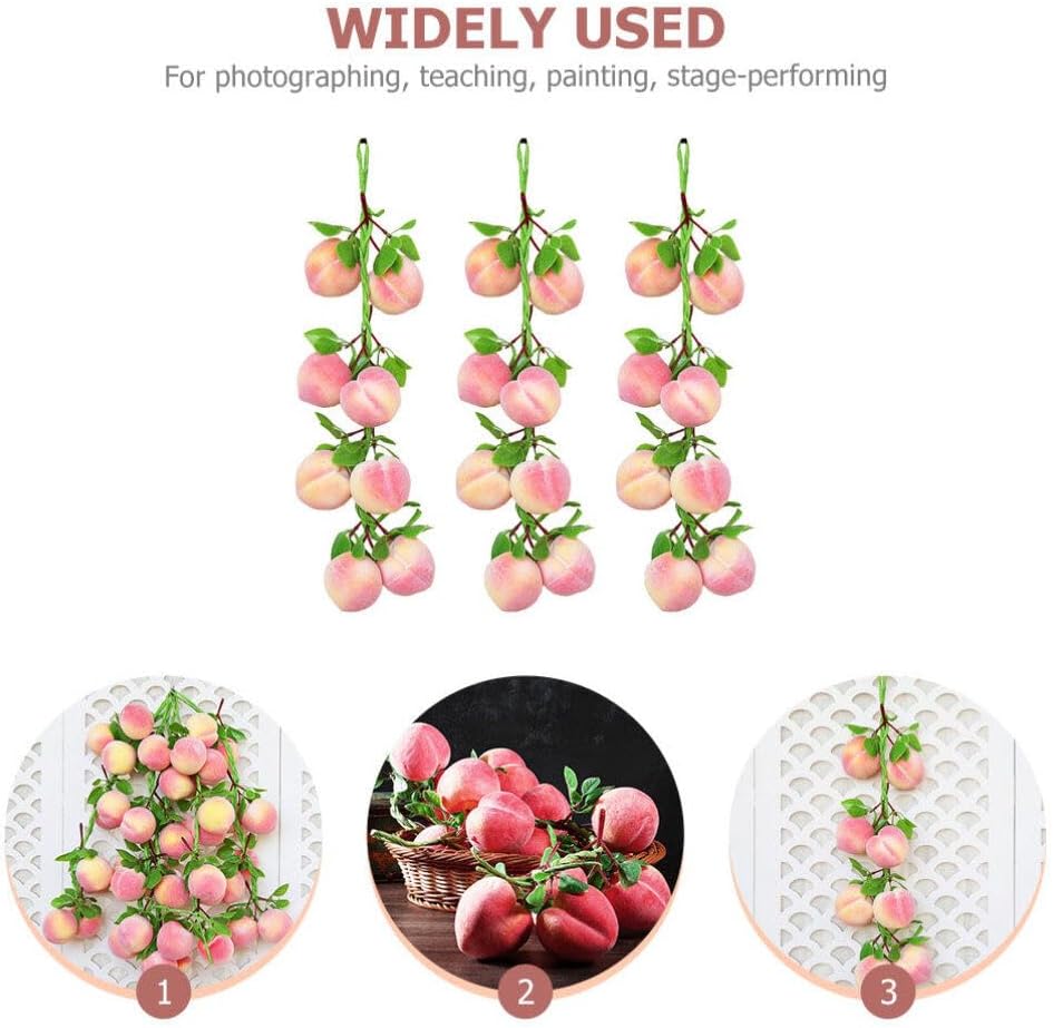 VOSAREA Artificial Peach Pendant 3pc Set