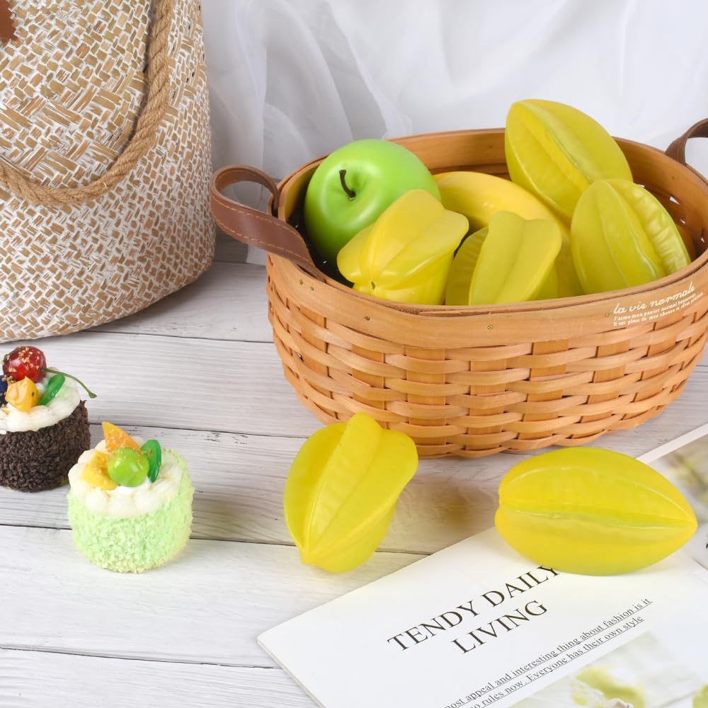 Lifelike Artificial Carambola Fruit 6pcs Decoration