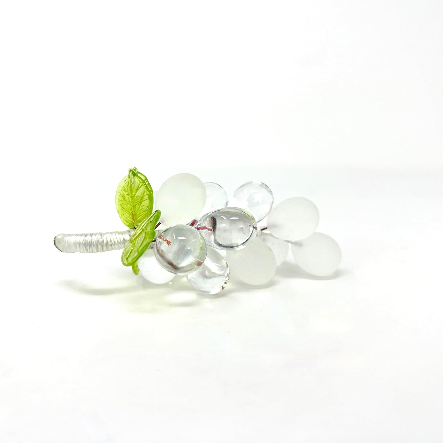 Authentic Handmade Murano Glass Grapes Figurine White 3x2