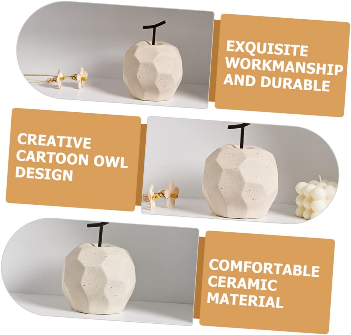 Geometric Apple Ceramic Desktop Decoration