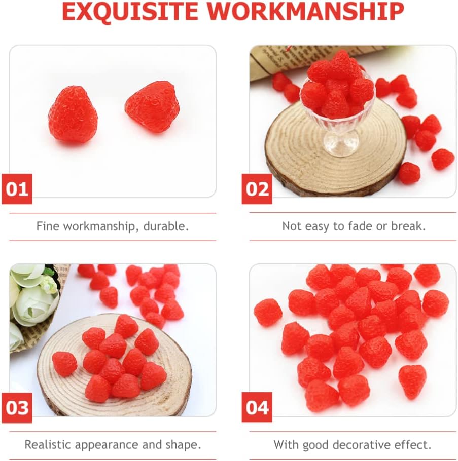 Gadpiparty 50pcs Artificial Strawberries for Home Decor and Photography