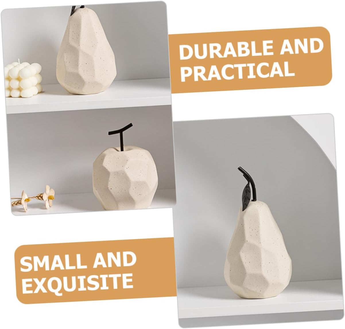 MAGICLULU Ceramic Pear Sculpture for Home Decor