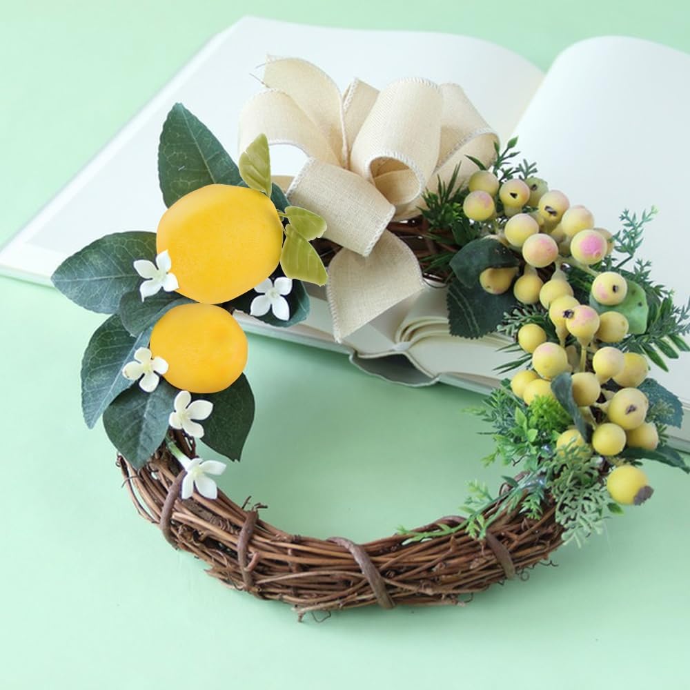 Artificial Lemons with Leaves 12 Pcs Decor
