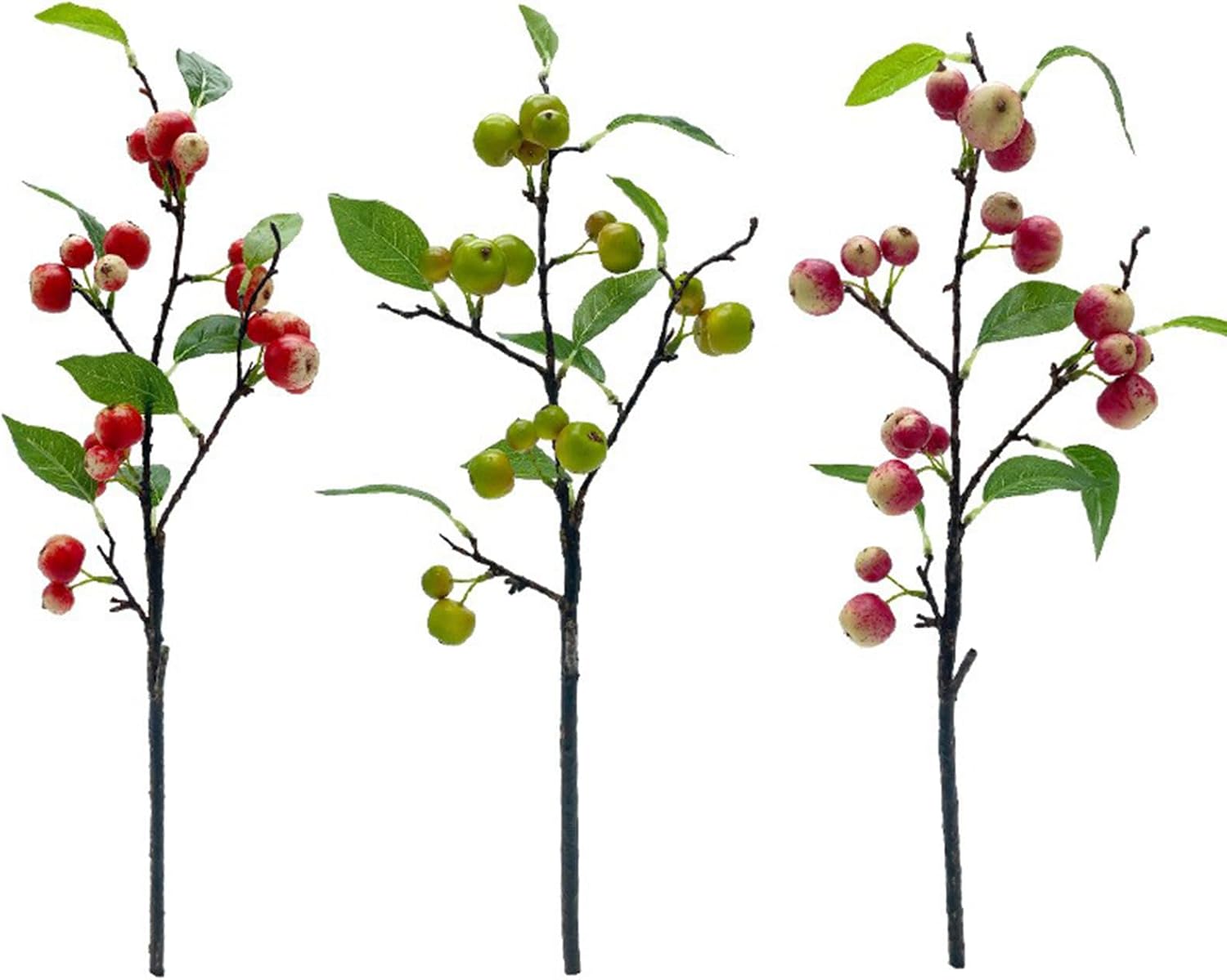 Artificial Apple Branches with Green Leaves