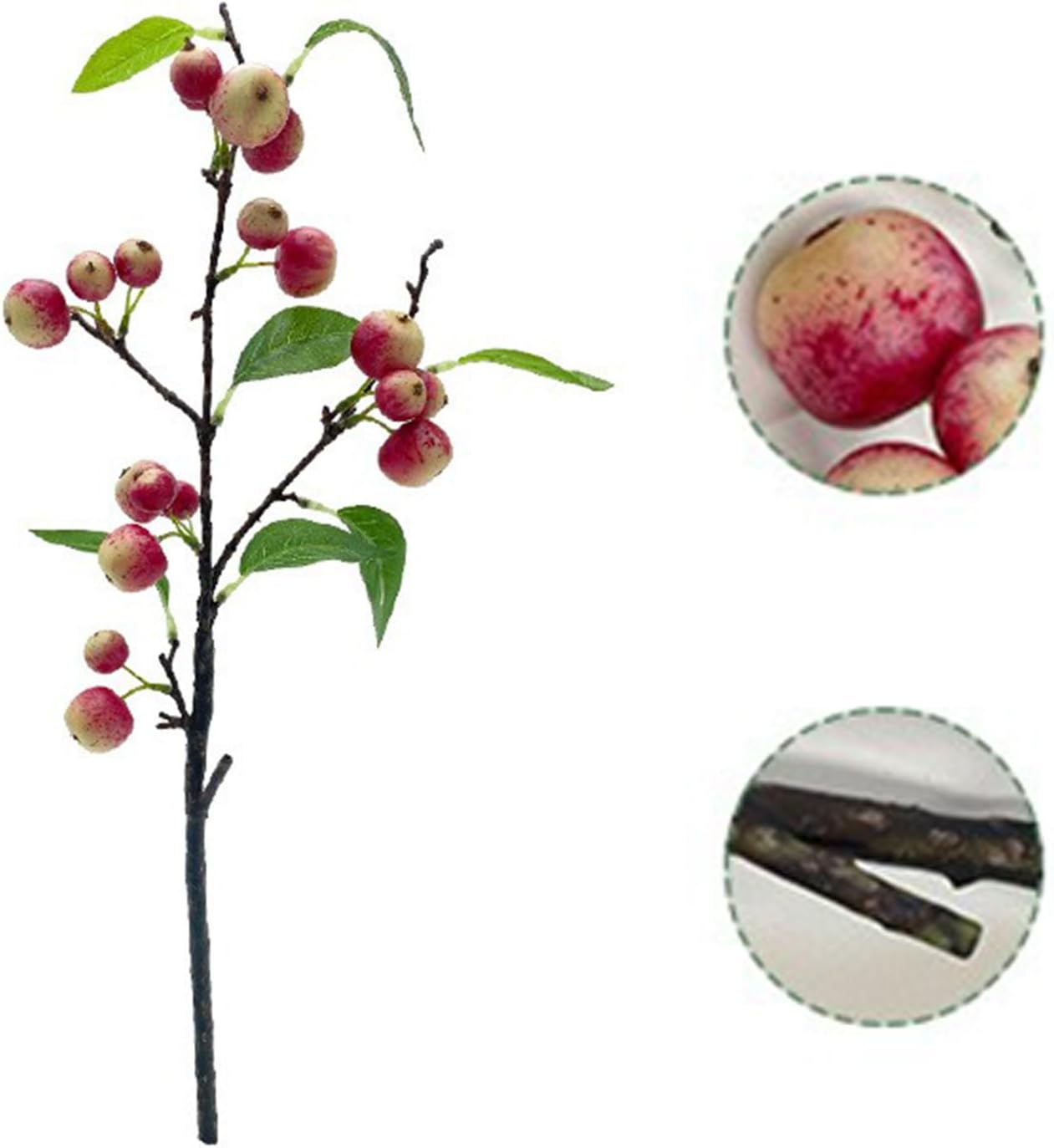 Artificial Apple Branches with Green Leaves
