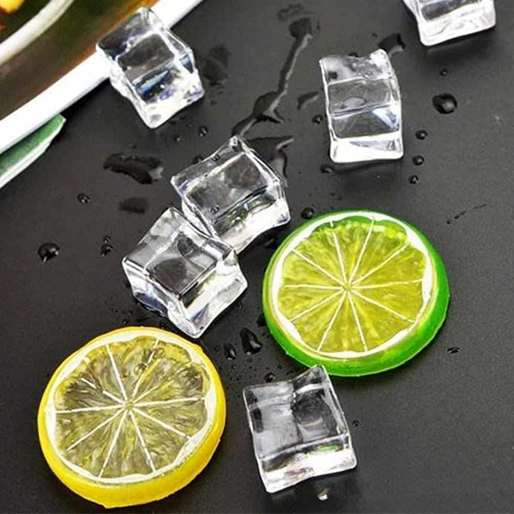 30 Piece Plastic Yellow Lemon Slices Decorative Model