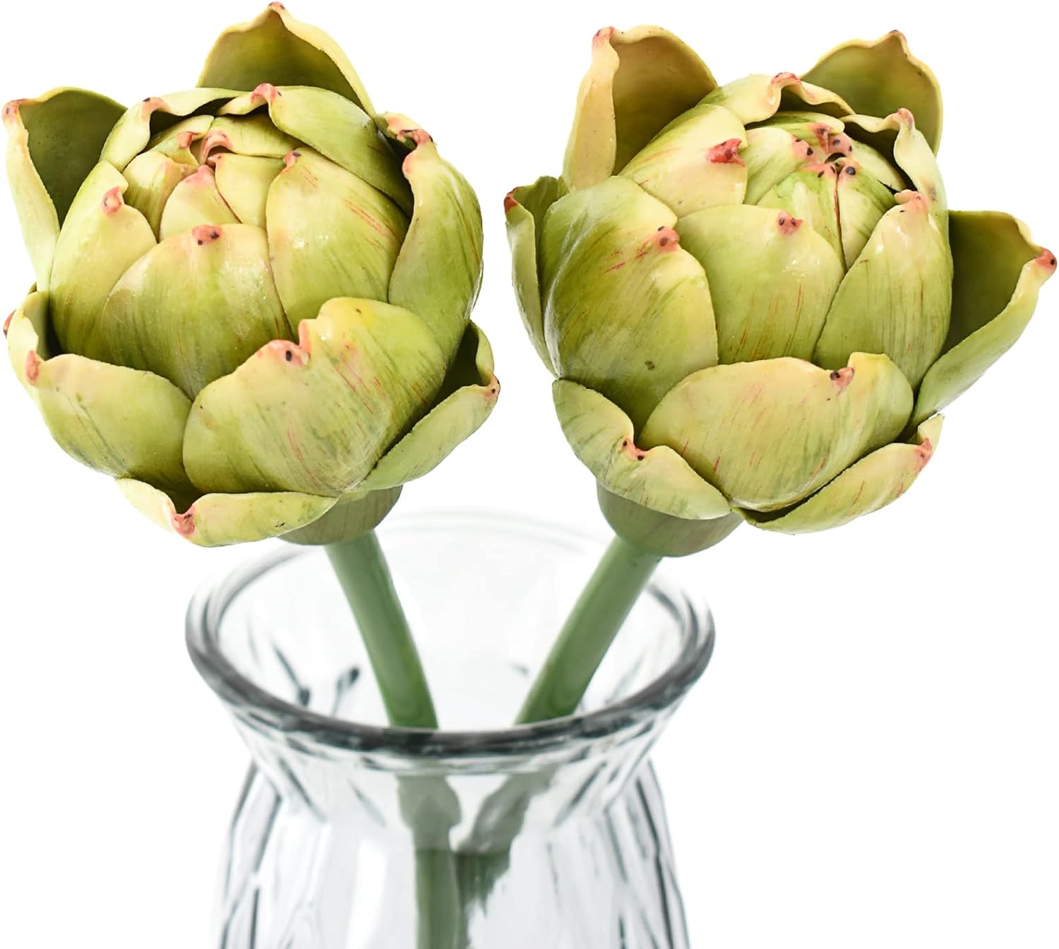 Artificial Artichokes with Stems 2Pcs for Home Decor