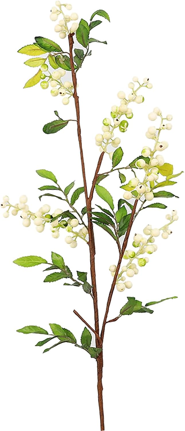 Realistic Artificial Fruit Branches White Home Decor