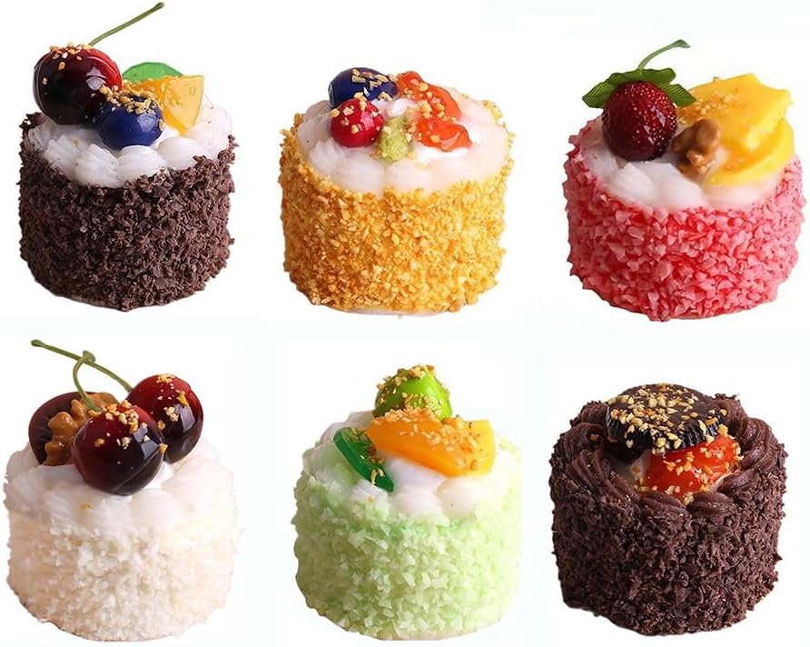 6PCS Artificial Cakes for Decor and Photography