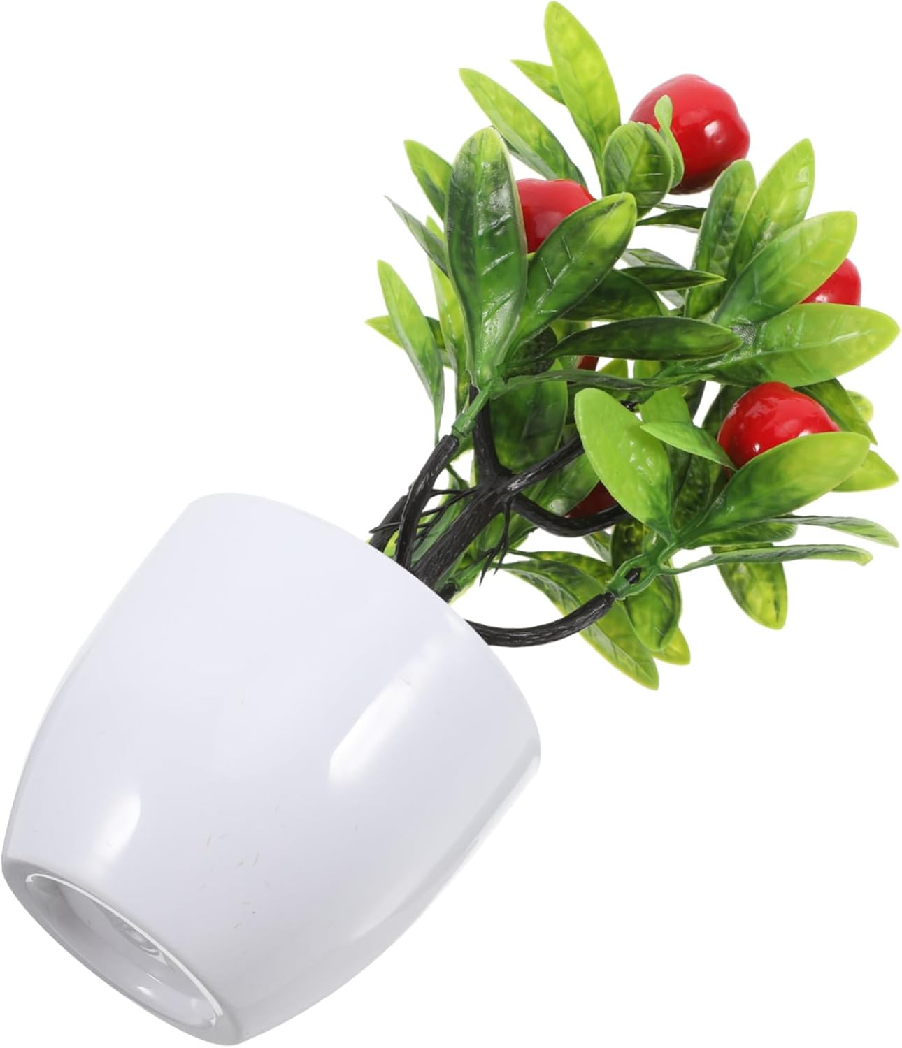 Kisangel Realistic Artificial Strawberry Bonsai Plant Decor