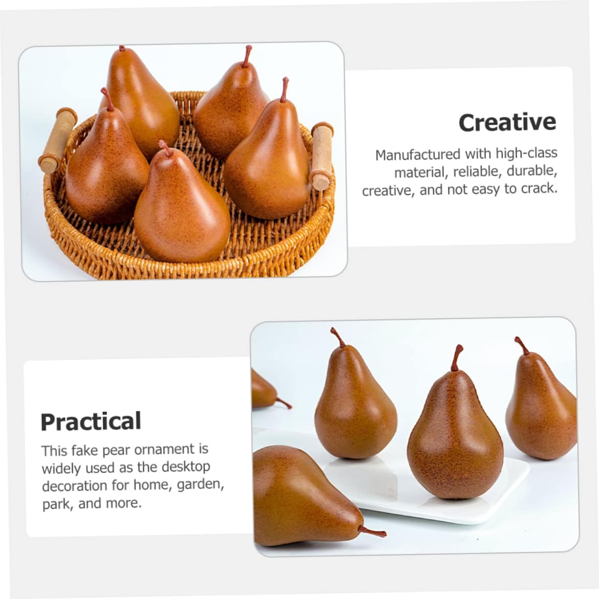 Cabilock 2Pcs Lifelike Faux Pear Ornaments