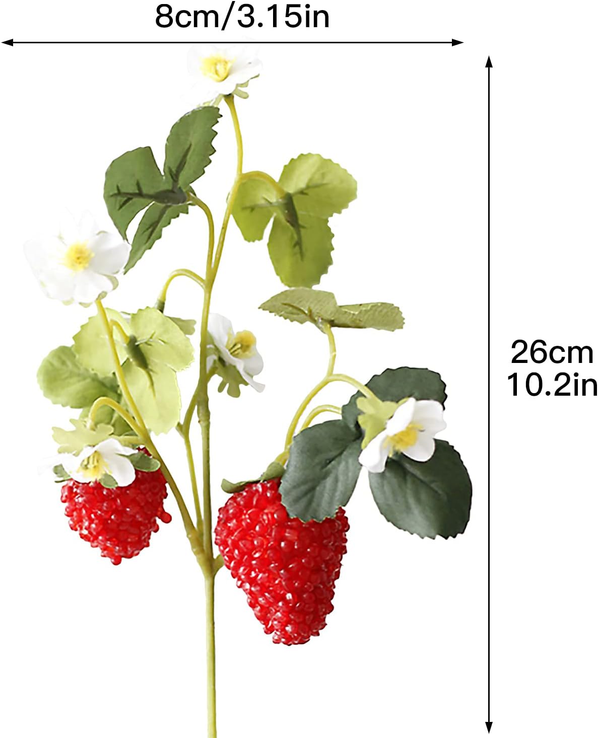10 PCS Artificial Strawberry Plants for Home Wedding Decor