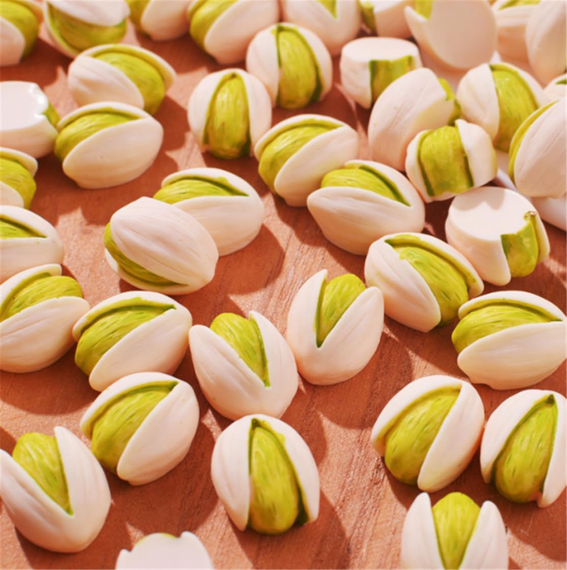 30 Pcs Resin Miniature Pistachio Nut Decor