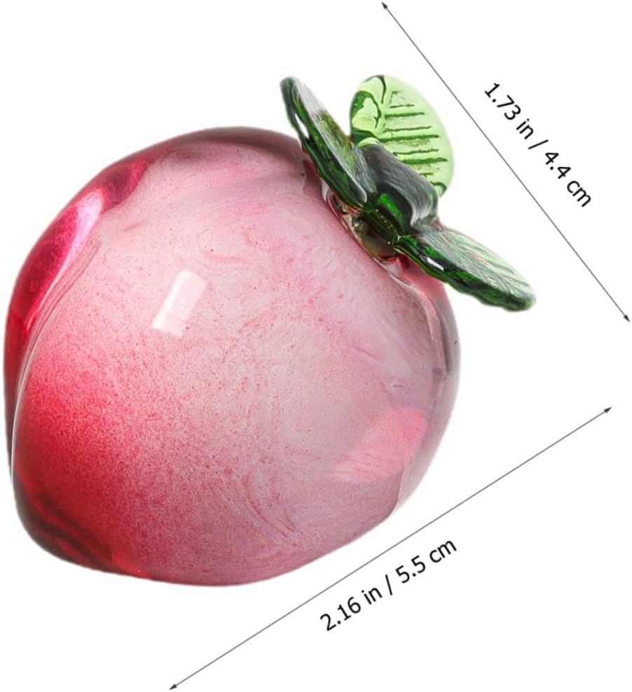 Crystal Peach Figurine Home Decor Artificial Fruit Statue