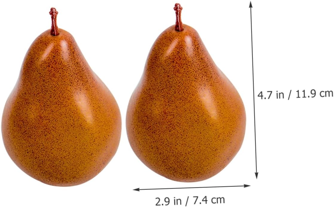 6pcs Faux Pears Decorations Lifelike Artificial Fruit Models for Home Kitchen Office and Restaurant
